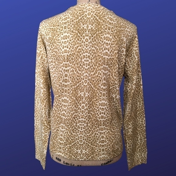 MELROSE STUDIO Cardigan, GOLD LEOPARD PRINT, Long Sleeves, NWOT, Size S - Picture 2 of 8